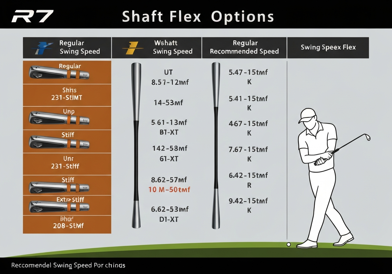 TaylorMade R7 Driver Review: Is It Still Worth Buying in 2026? (2026) 1 Shaft flex chart for TaylorMade R7 driver