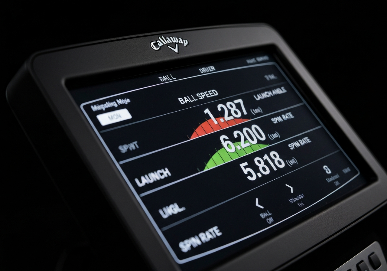 Launch monitor data readout for Callaway driver performance metrics