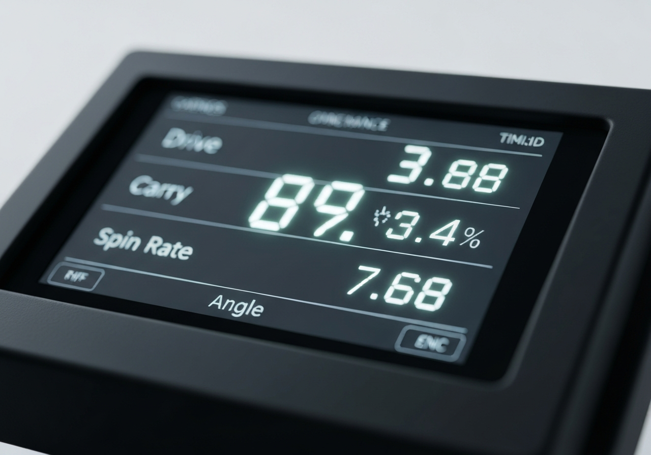 Launch monitor data showing 215âyard carry and 3200 rpm spin for Rogue ST Max D