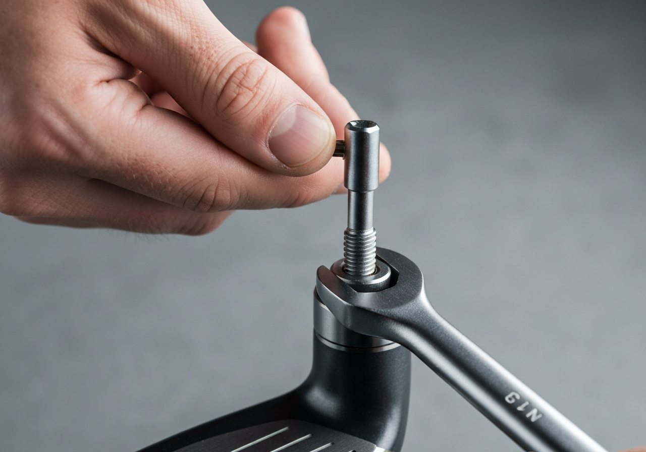Illustration of using the Callaway adjustment wrench to change loft