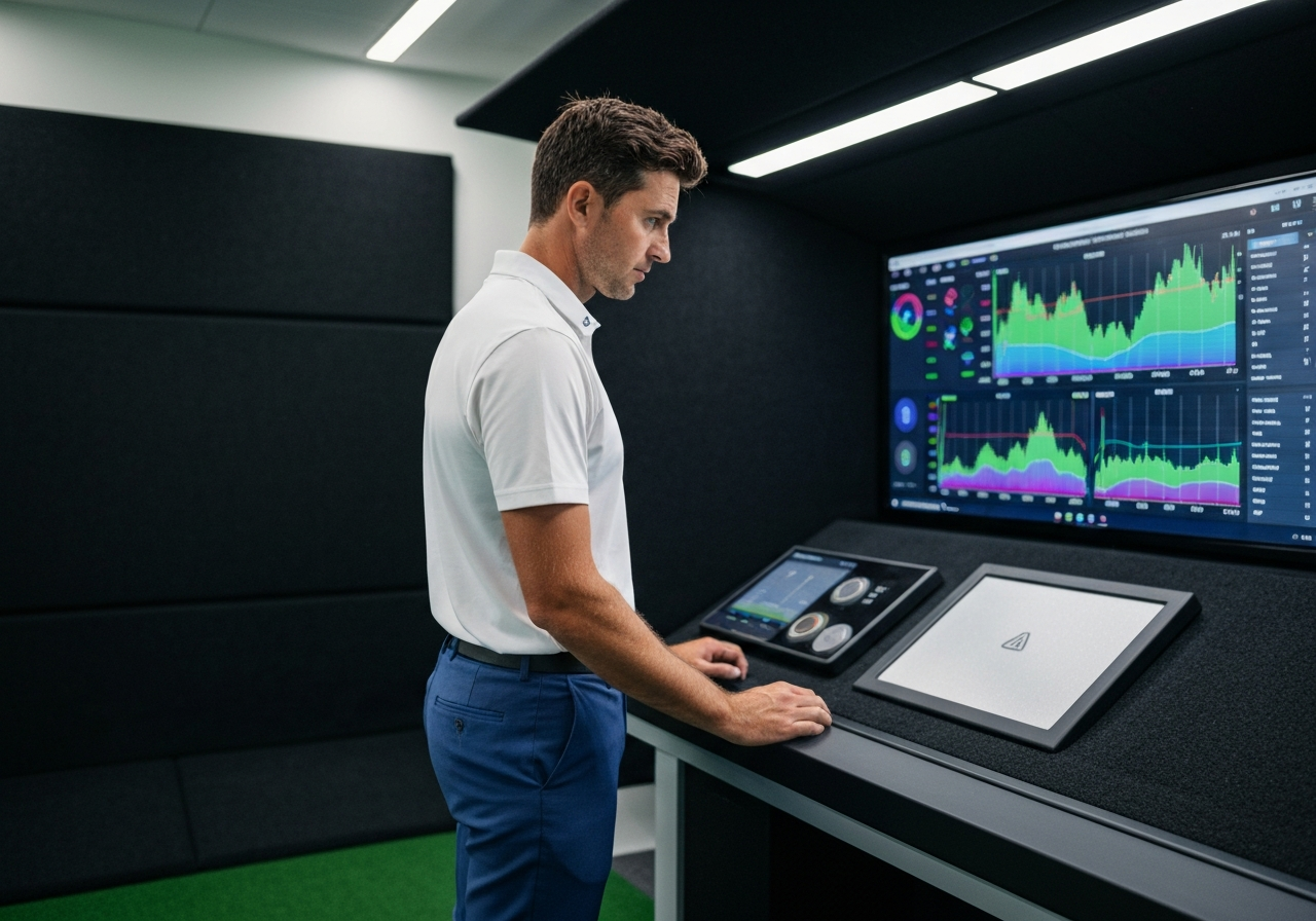 Custom golf club fitting session with launch monitor data