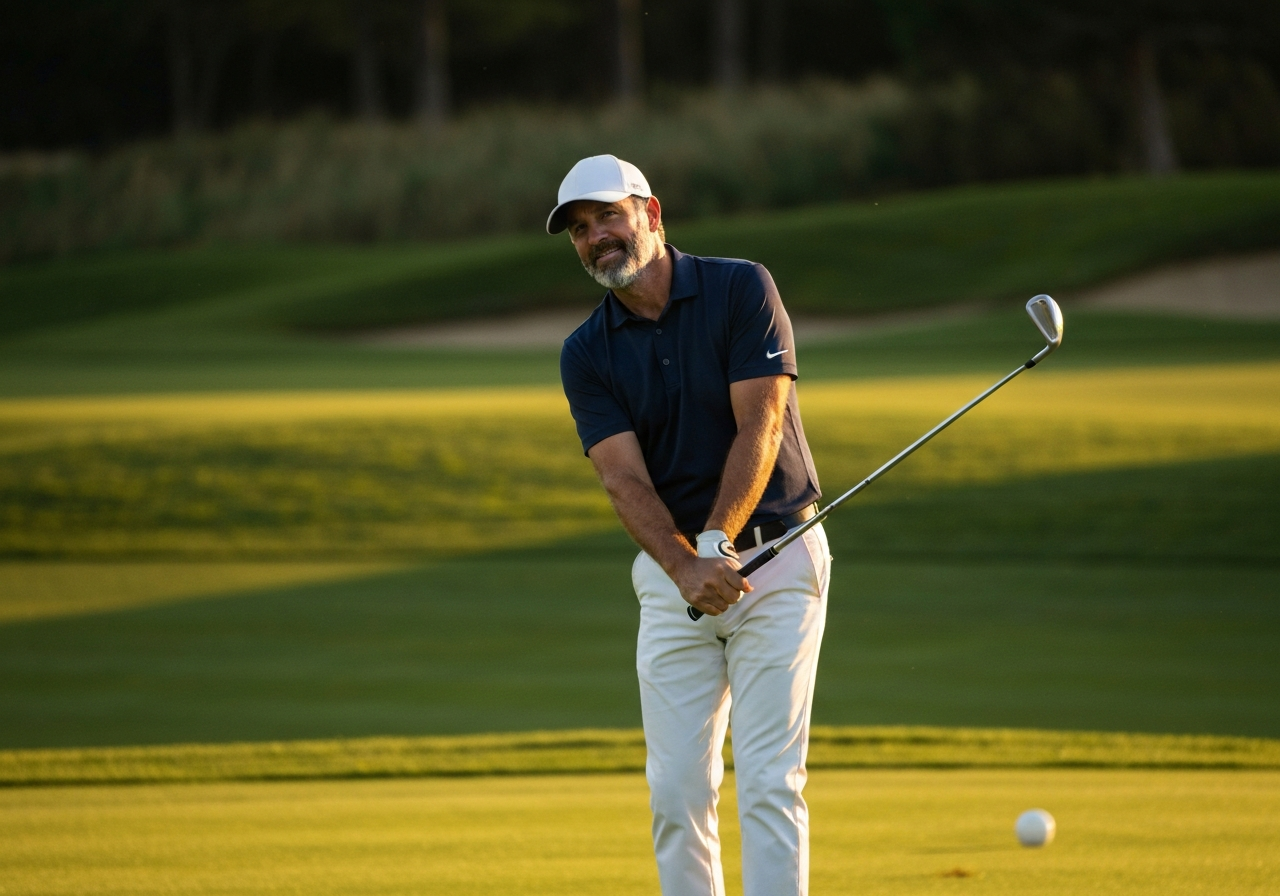 Professional golfer using Mizuno iron on tour