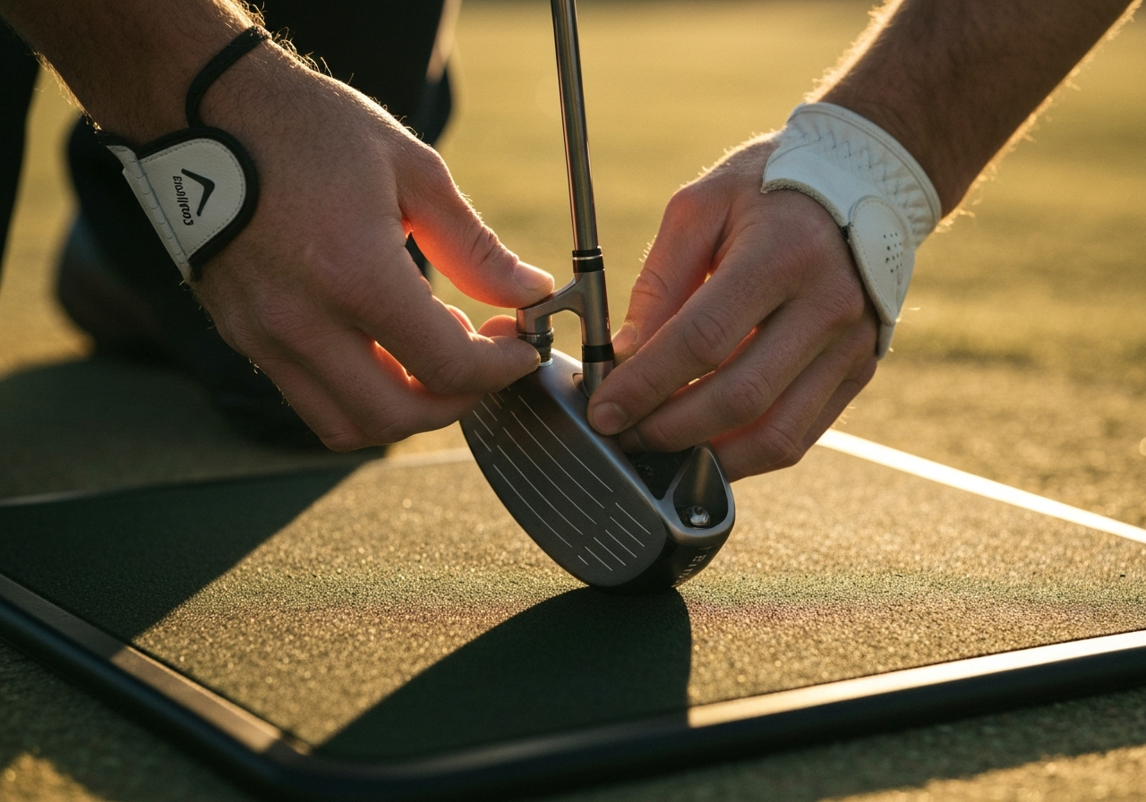 Golfer adjusting loft on Callaway Mavrik 2026 driver