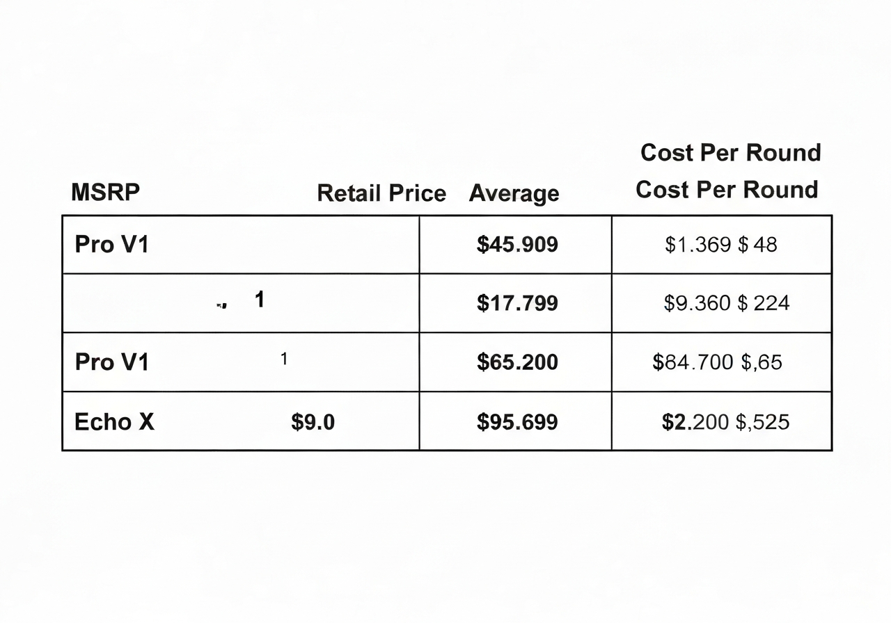 Price and value comparison table Callaway Supersoft Chrome Soft