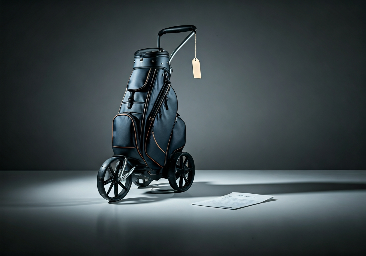Gita Golf Trolley price sticker and warranty paperwork