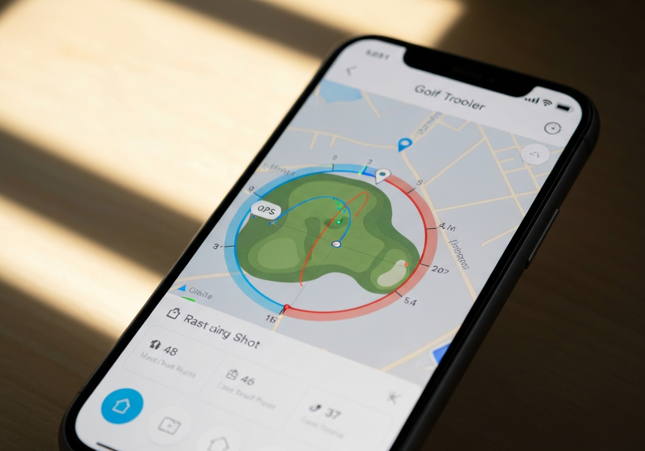 electric golf trolley app interface with GPS tracking