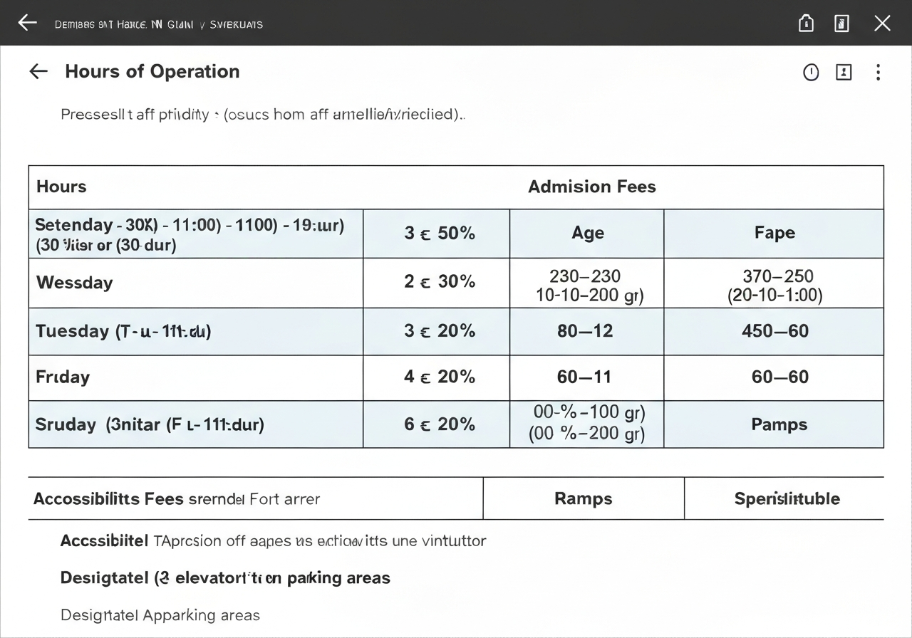 How Many Acres is Callaway Gardens? Exploring the Vast Grounds (2026) 1 Table showing Callaway Gardens hours, admission fees, and accessibility information