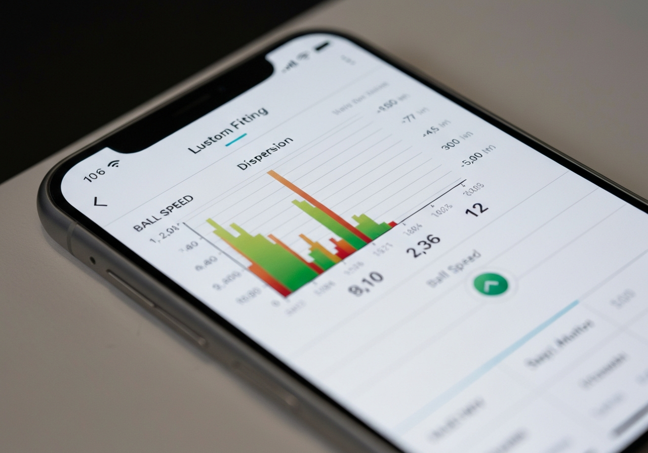 What Is a Callaway? Brand Overview! (2026) 2 Callaway Golf App custom fitting interface displaying launch monitor metrics