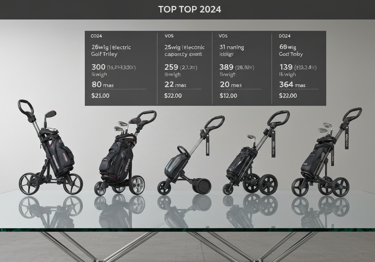 comparison table of electric golf trolleys 2024