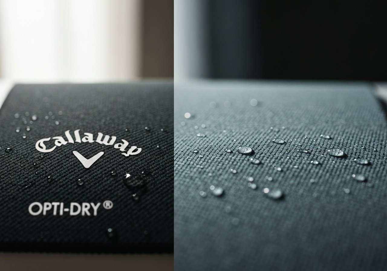 Callaway Opti-Dry fabric moisture wicking demonstration