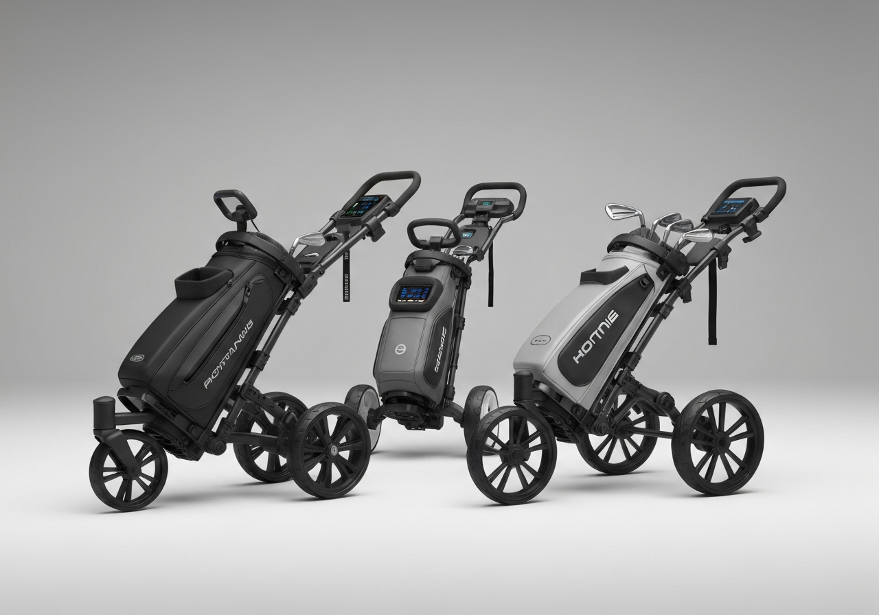comparison of lightweight, midâtier, and premium electric golf trolleys