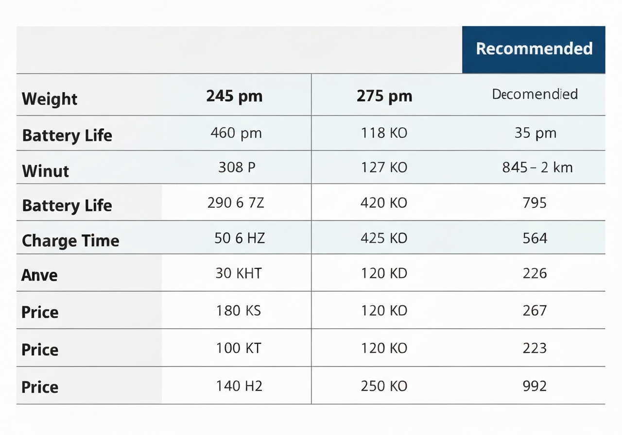 Lithium Electric Golf Trolley Reviews: Uncovering the Best Models (2026) 1 Specification comparison table of lithium electric golf trolleys