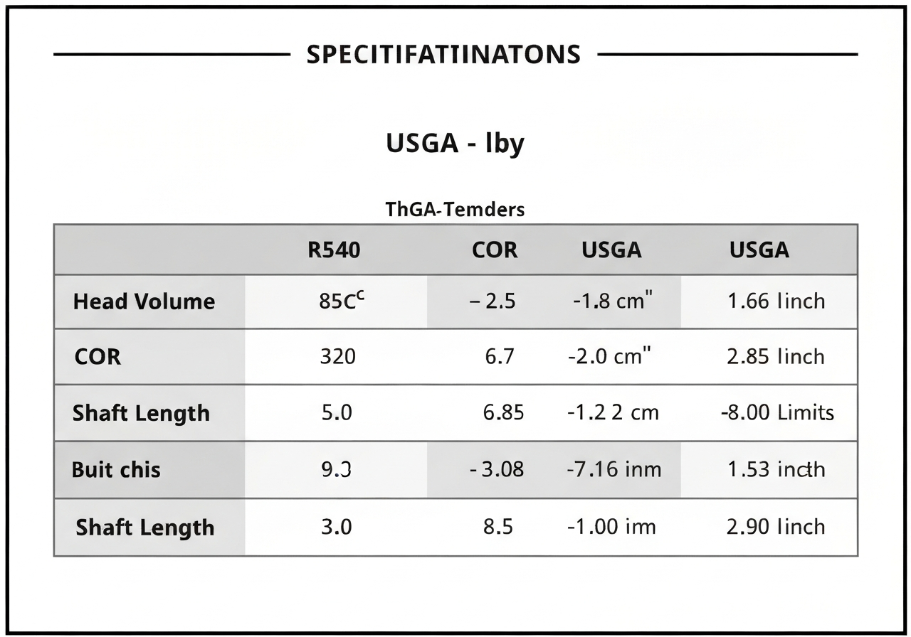 Is the TaylorMade R540 Illegal? Rules, Compliance & How to Verify (2026) 1 TaylorMade R540 specs vs USGA limits table