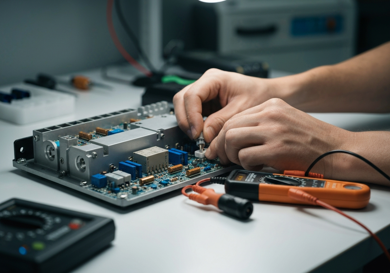 Photos showing correct wiring of a car battery to a golf trolley