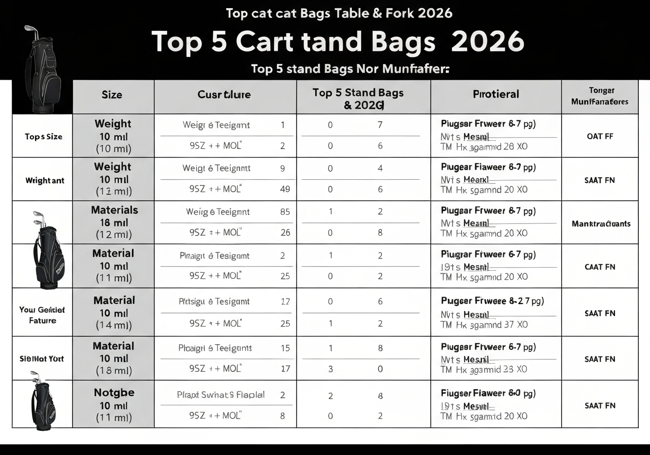 Top golf bags 2026 specifications table