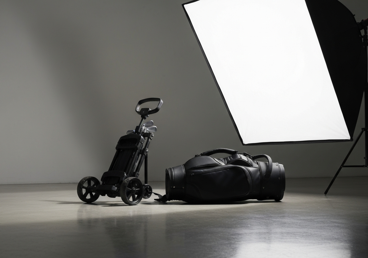 Powakaddy FW5s folded size comparison with golf bag