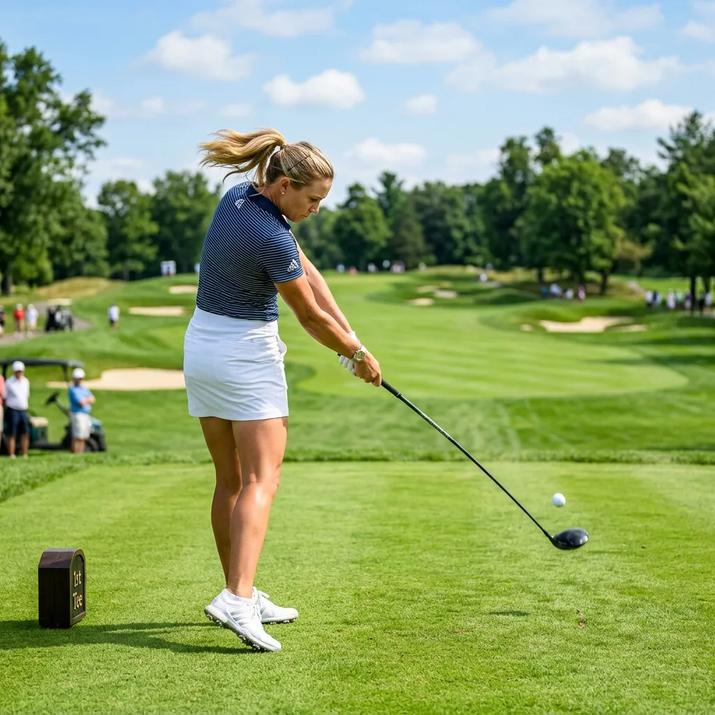 Average Drive For A Female Golfer 1 Chart showing average driving distance for women by handicap (AI Generated Image)