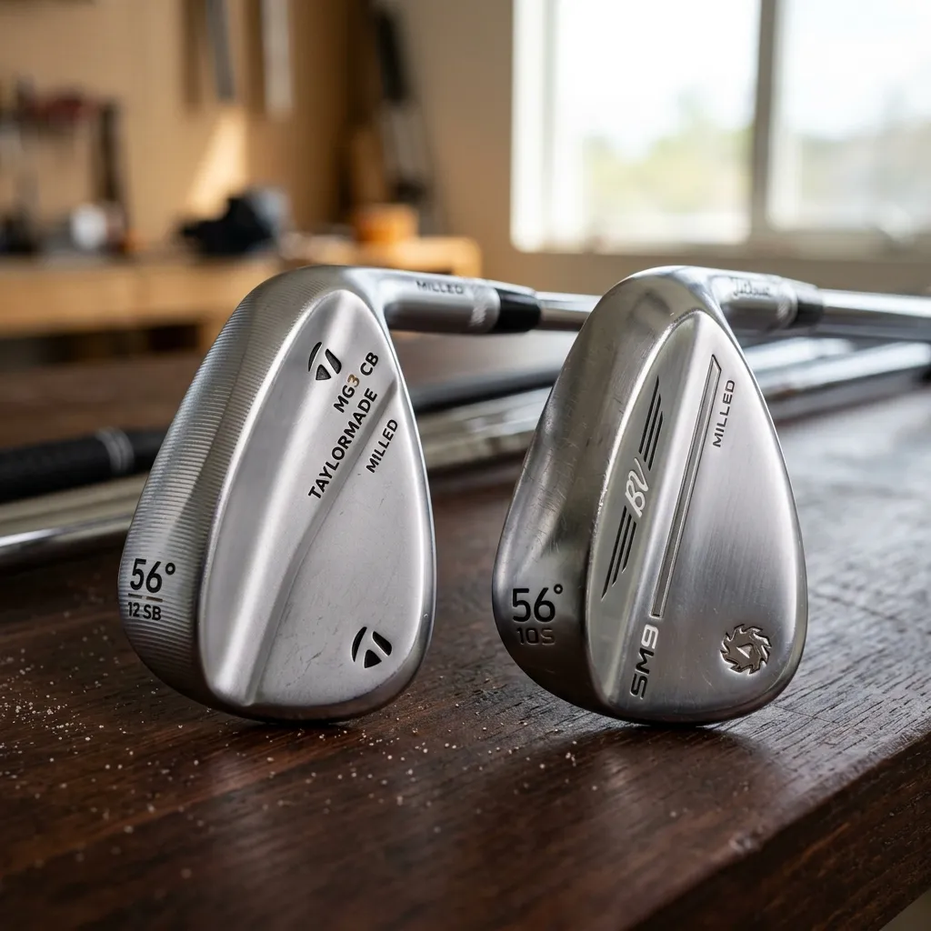 Best Wedges for Mid Handicappers: Stop Playing Tour Blades 2 Comparison of cavity back and blade golf wedges (AI Generated Image)