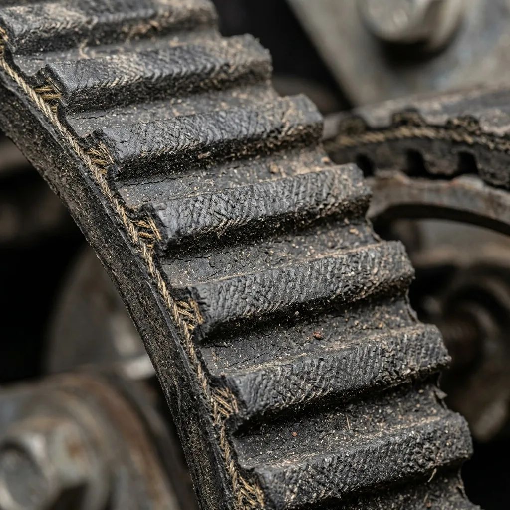 Step by step installation of a new drive belt on a Club Car golf cart clutch - detail (AI Generated Image)