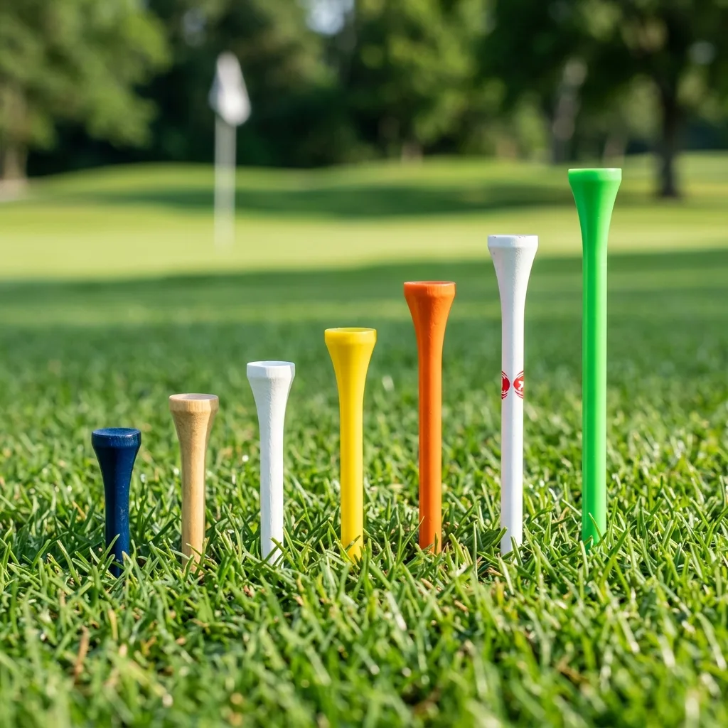 Golf Tees For Driver 2 Golfer demonstrating the half-ball rule for driver tee height - detail