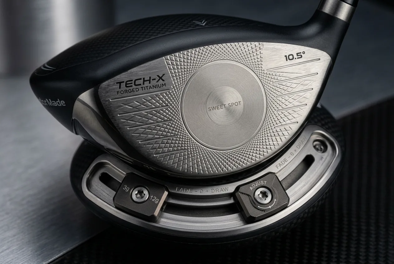 Best Golf Driver for Average Golfer 2 Close up of a golf driver sweet spot and adjustable weights - detail