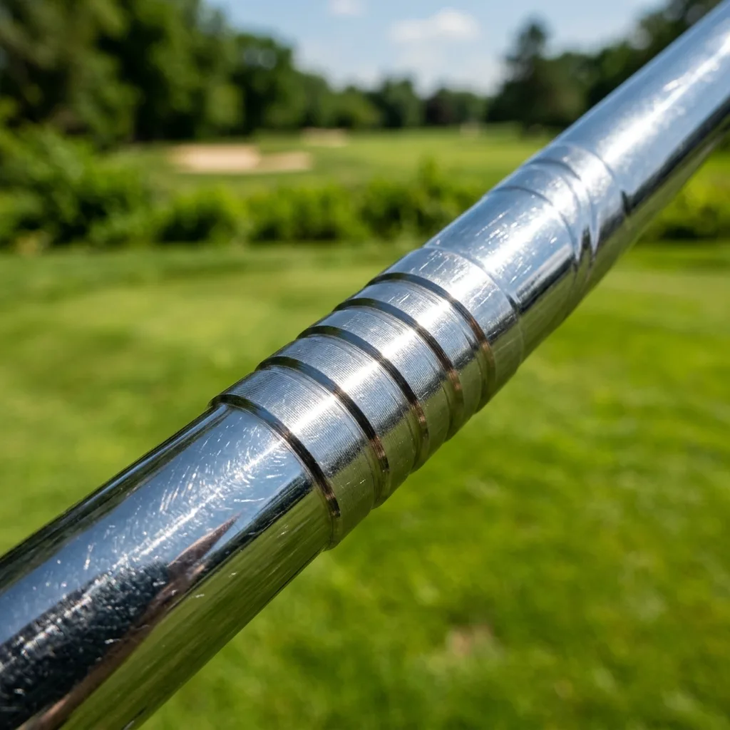 Comparison of steel and graphite shaft bending during the golf swing - detail (AI Generated Image)