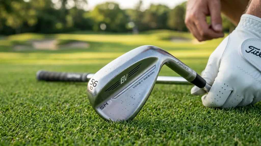 GolfGearDirect.blog: Elevate Your Game with Expert Gear Reviews 6 A close-up of a golf wedge showing the bounce angle and leading edge