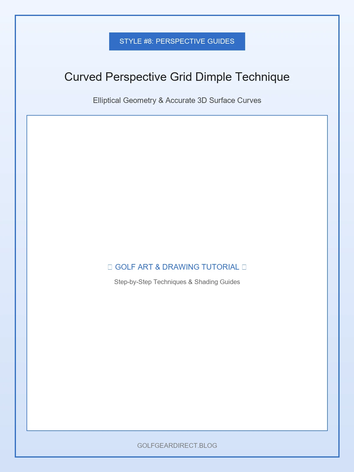 Curved Perspective Grid Dimple Technique - golf ball drawing (AI Generated Image)