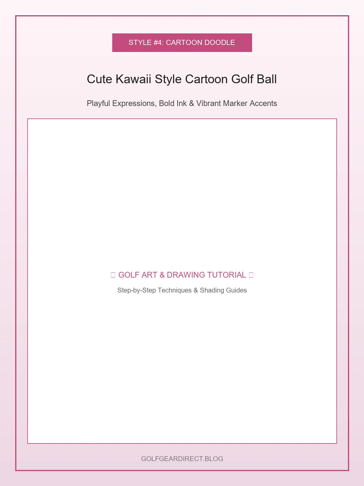 4. Cute Kawaii Style Cartoon Golf Ball - golf ball drawing (AI Generated Image)