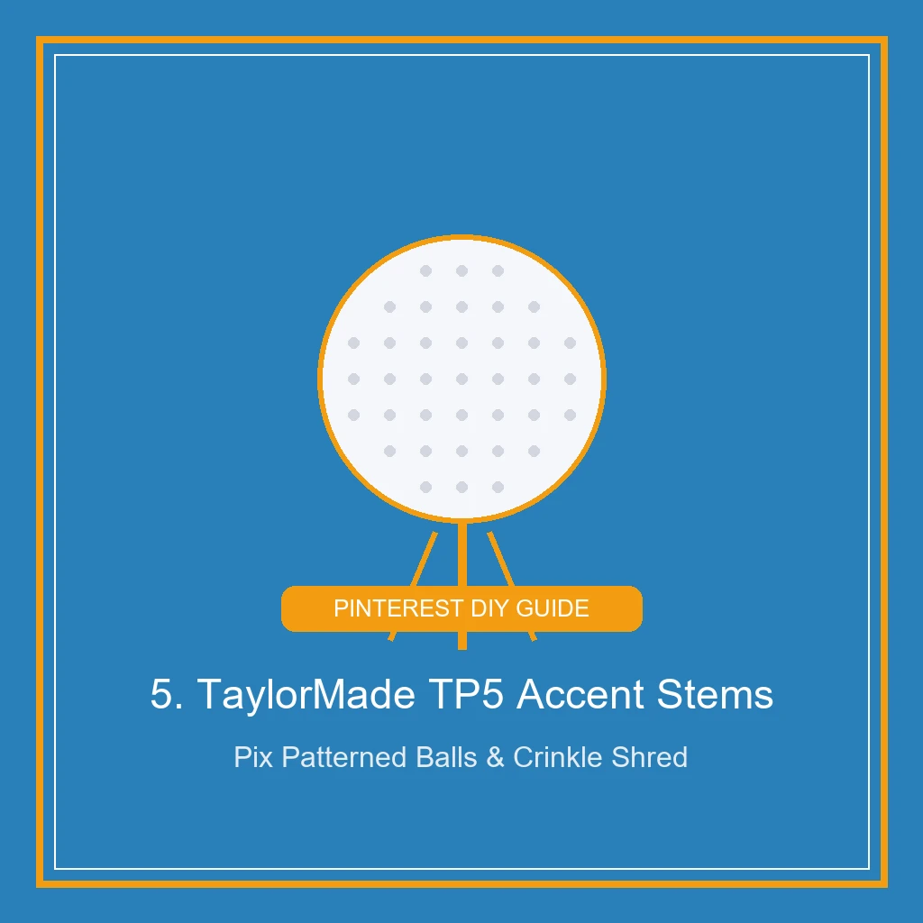 Geometric TaylorMade TP5 Accent Stems with Crinkle Shred for golf ball bouquet (AI Generated Image)