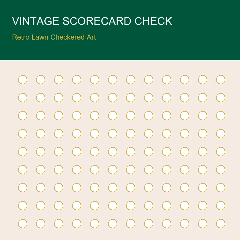10 Preppy Golf Nails That Won't Chip Under Your Golf Glove 11 Vintage Scorecard & Lawn Checkered Accent Golf Nails - golf nails (AI Generated Image)