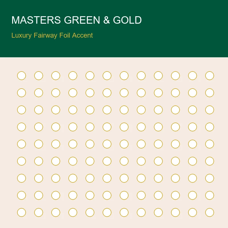 10 Preppy Golf Nails That Won't Chip Under Your Golf Glove 3 Masters Green & Encapsulated Gold Leaf Fairway Line Accent Nails - golf nails (AI Generated Image)