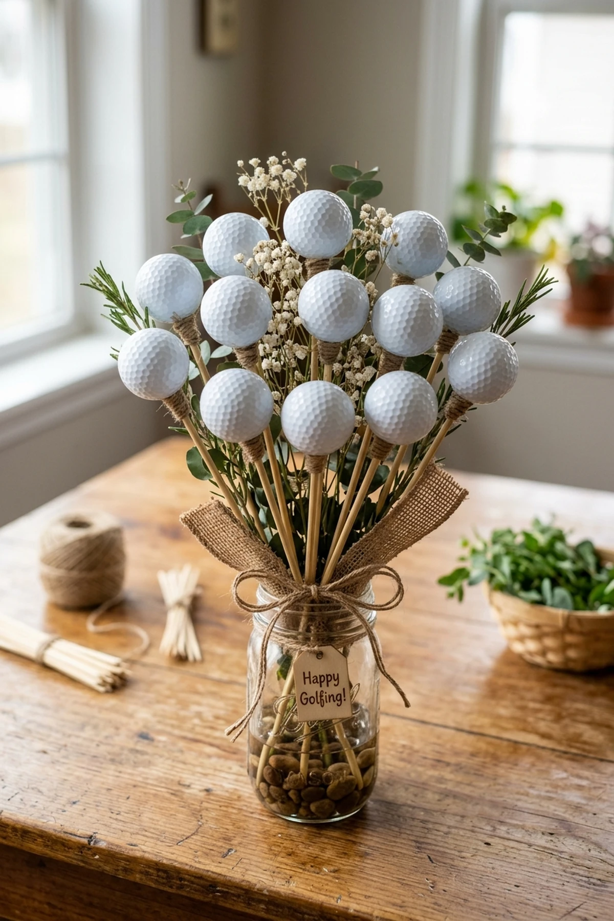 Quick Bamboo Skewer Dowels for Homemade Golf Bouquets for golf ball bouquet (AI Generated Image)