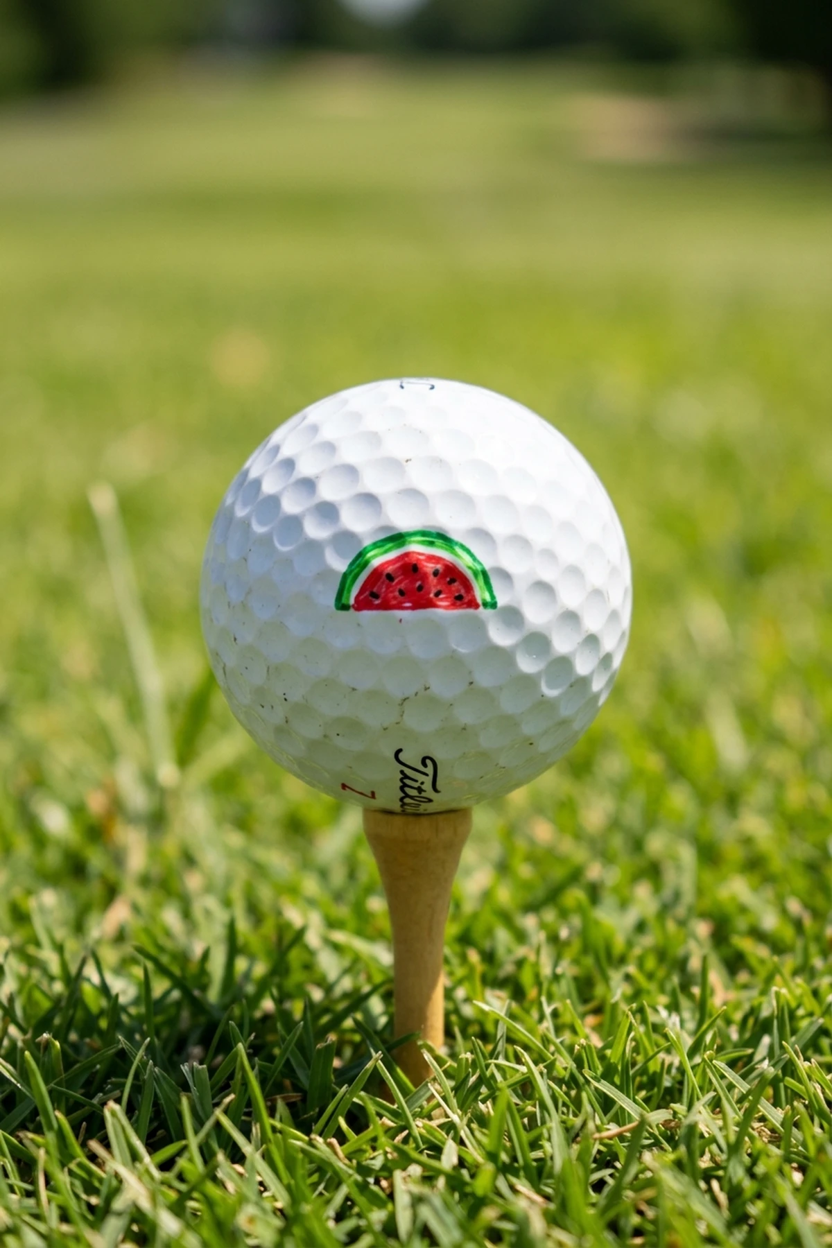 10 Cute DIY Sharpie Golf Ball Designs for Your Boyfriend 3 Mini Watermelon Slice Micro-Doodle Alignment Line for golf ball desings sharpie for boyfriend (AI Generated Image)