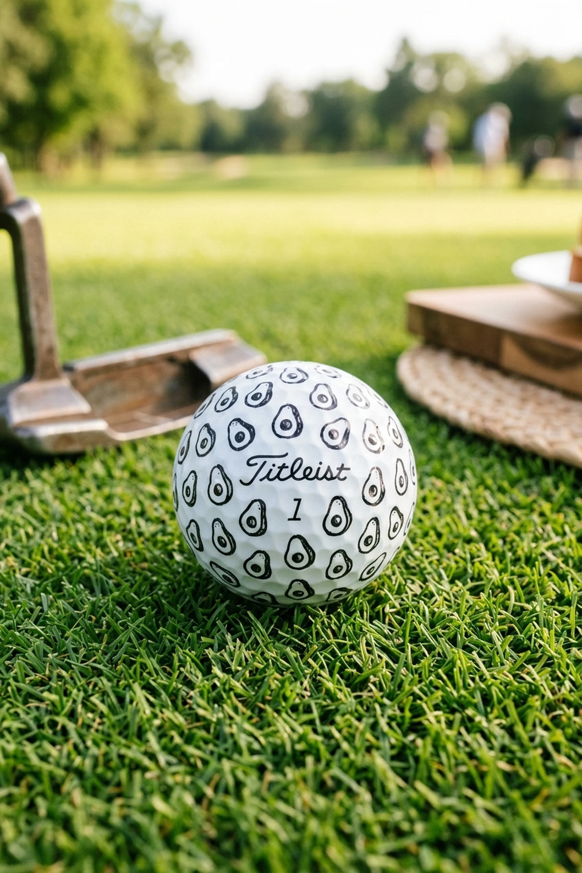 10 Cute DIY Sharpie Golf Ball Designs for Your Boyfriend 9 Mini Avocado Halves Micro-Pattern Doodle for golf ball desings sharpie for boyfriend (AI Generated Image)
