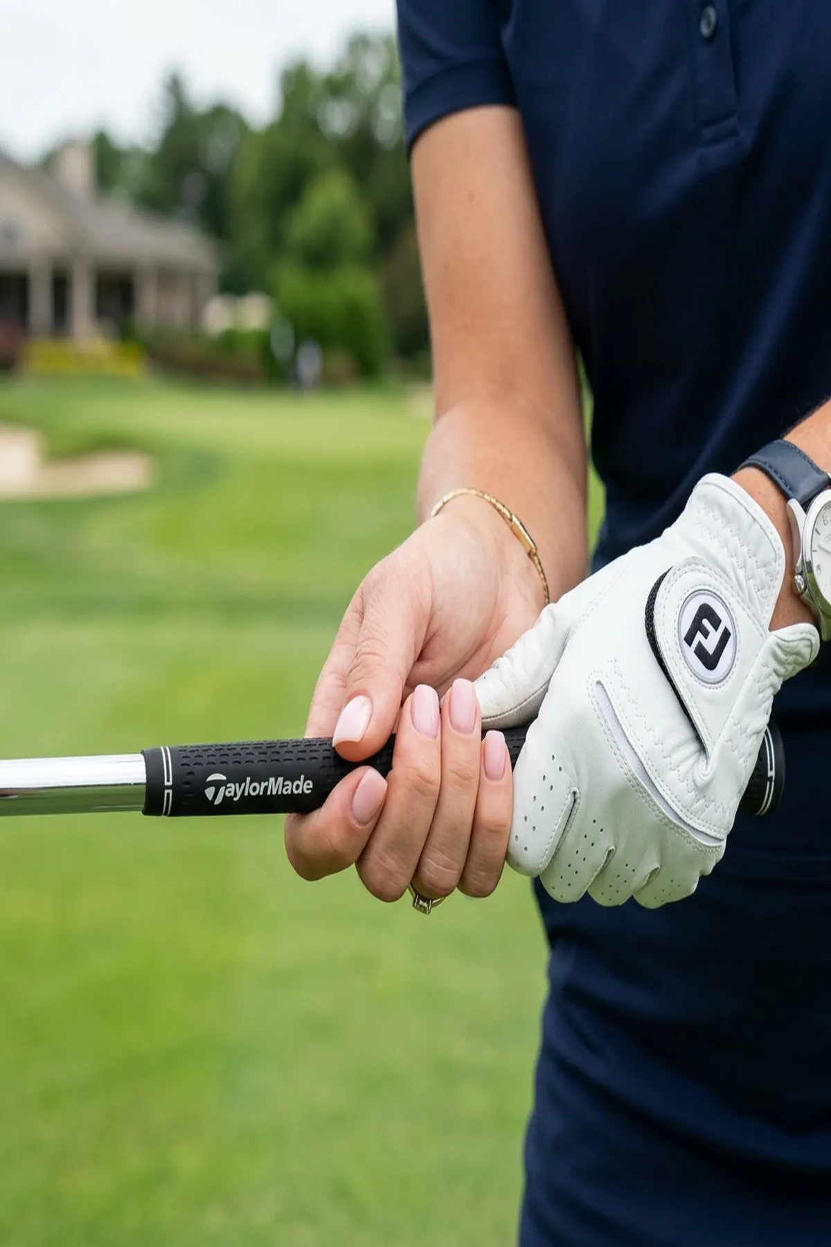 Short Active-Length Squoval Golf Nails for Maximum Glove Comfort - golf nails (AI Generated Image)