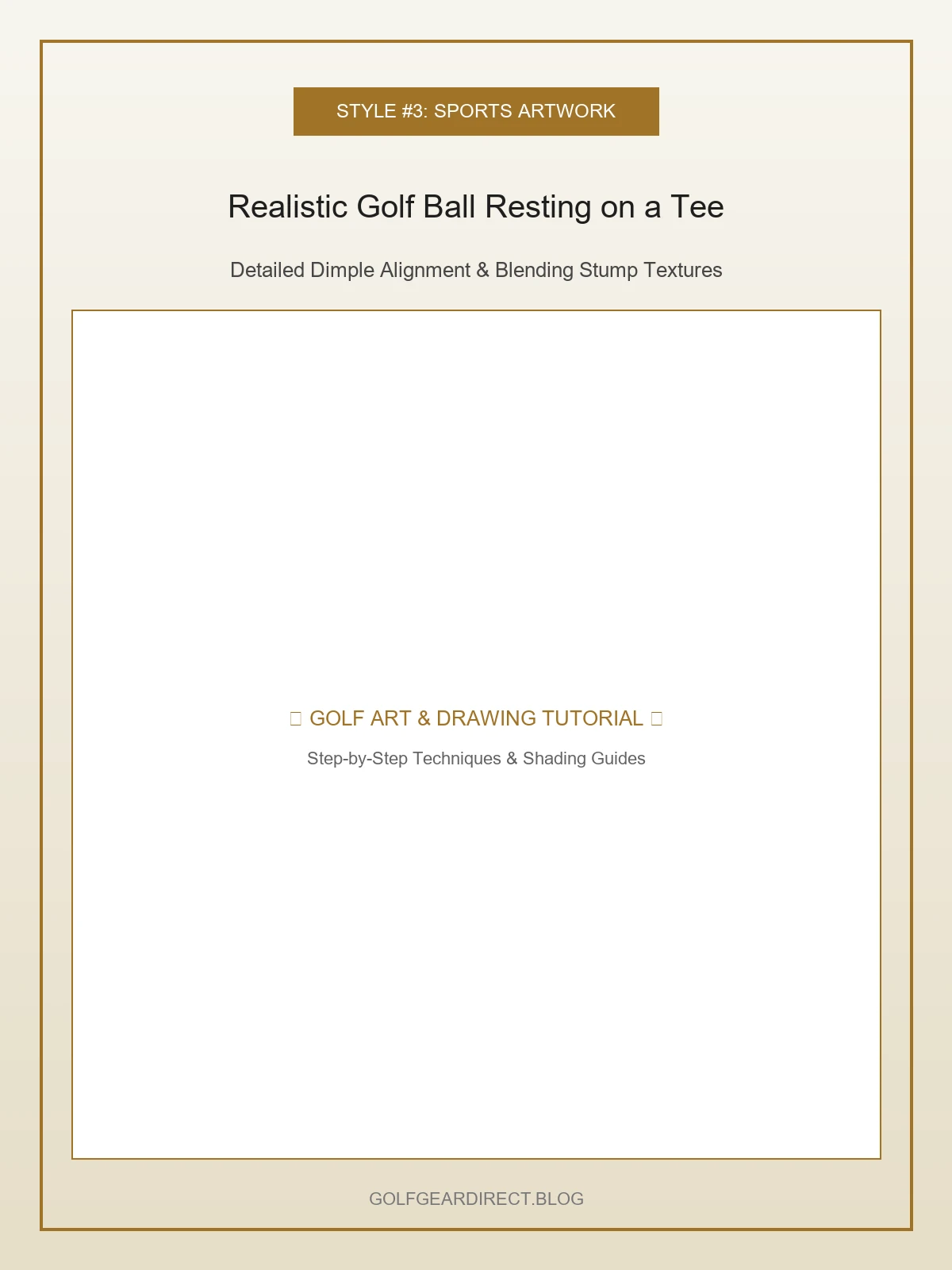 3. Realistic Golf Ball Resting on a Tee - golf ball drawing (AI Generated Image)